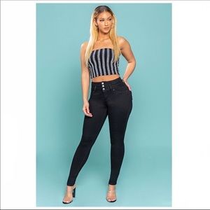 Nicki Minaj Black Mi-rise Skinny Jeans 3/4